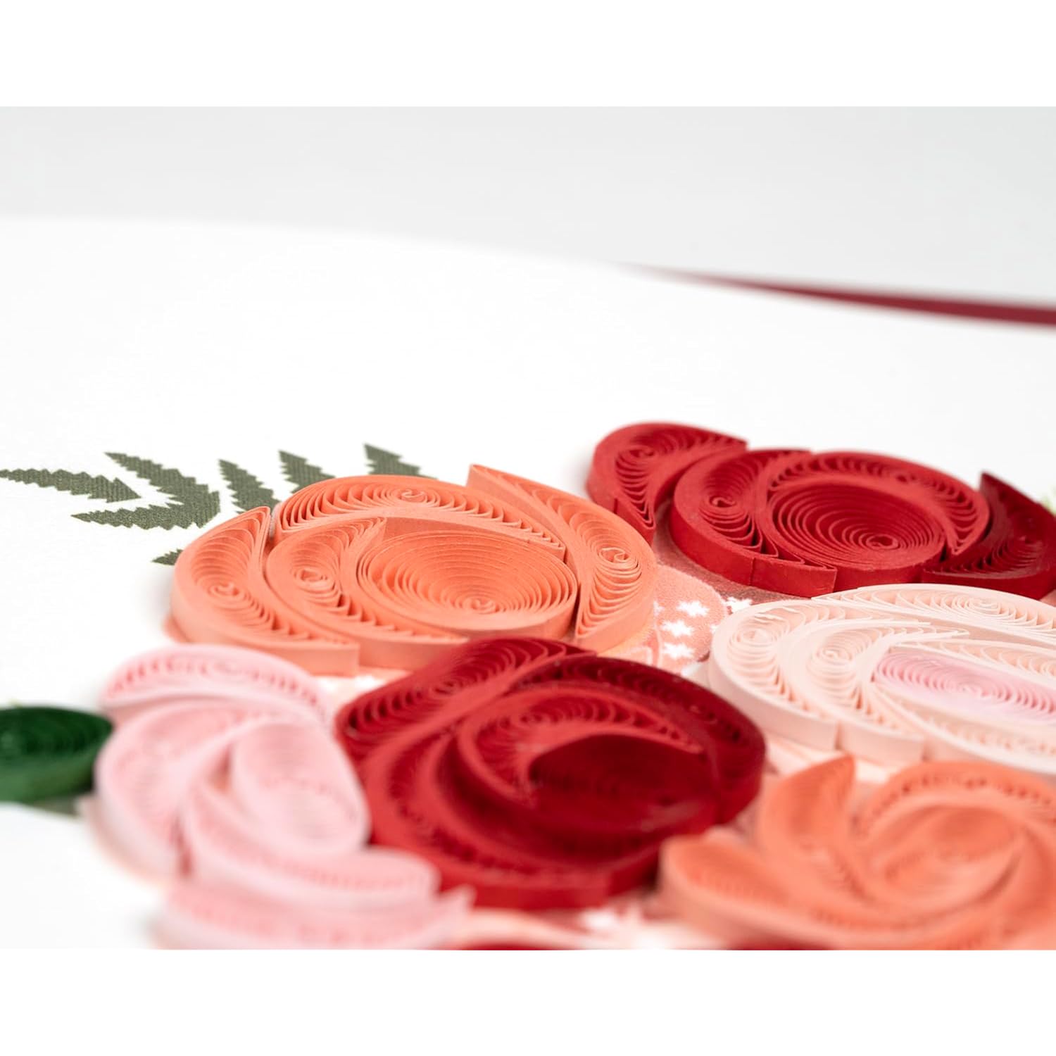 Handmade Quilled Valentine'S Day Bouquet Greeting Card – 6X6 Inch Blank Card With Envelope – Fair Trade Verified – Unique Paper Art Keepsake For A Loved One