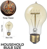 6-Pack Edison Light Bulbs 60W A19 Vintage Antique E26 Dimmable Incandescent Amber Warm White