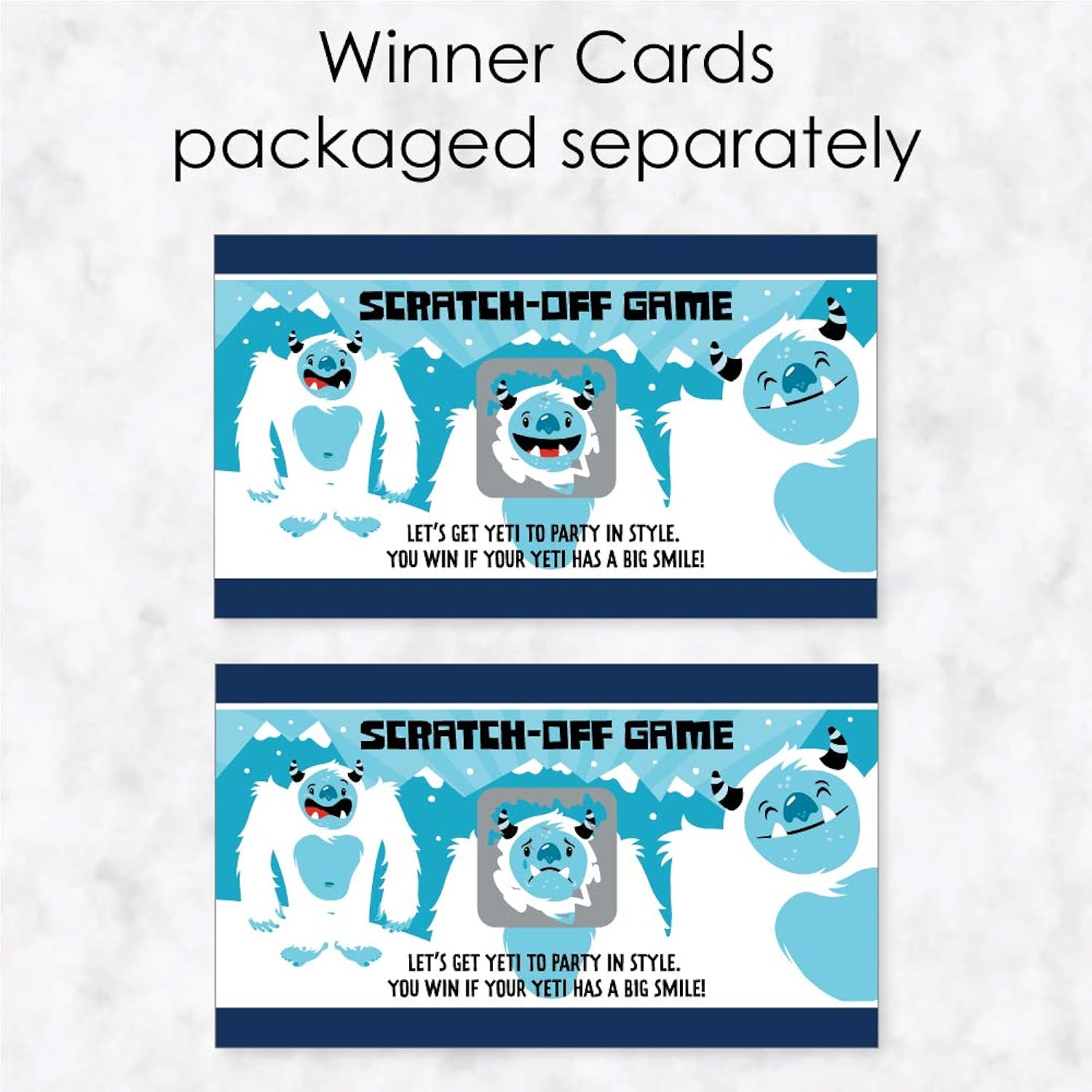 Big Dot of Happiness Yeti to Party - Abominable Snowman Party or Birthday Party Game Scratch Off Cards - 22 Count