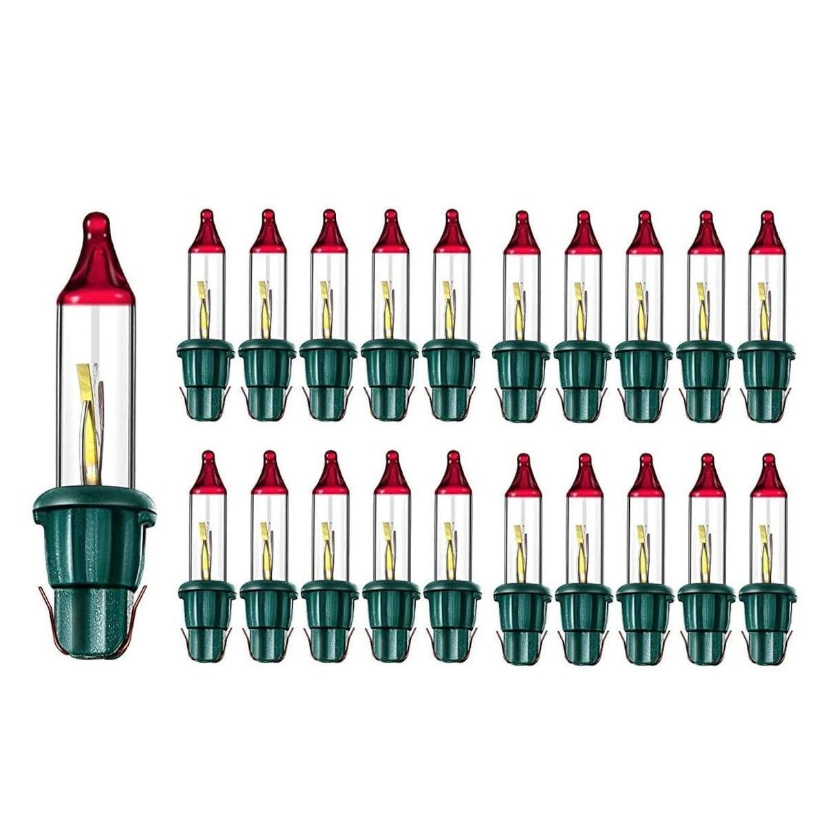 20 Style A Base Mini Bulb Flashers Christmas Tree Lights String Flasher Replacement 2.5 Volt V 0.425 Watt W. Indoor/Outd