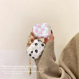 Clear TPU Flower AirPods 4th Generation Case Protective Skin with Floral Keychain for Apple AirPods 4th Gen
