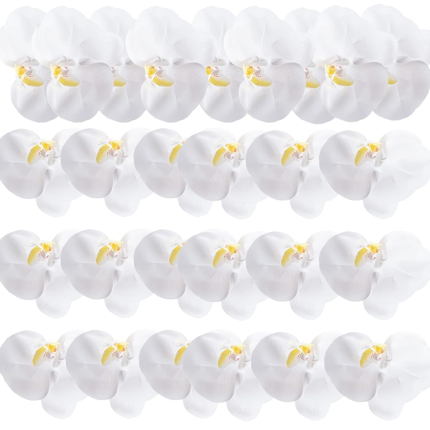 24 Pcs Orchid Decorations Real Touch Pu Artificial Flowers Orchid Heads Fake Phalaenopsis Flower Heads For Diy Craft Home Wedding Decoration