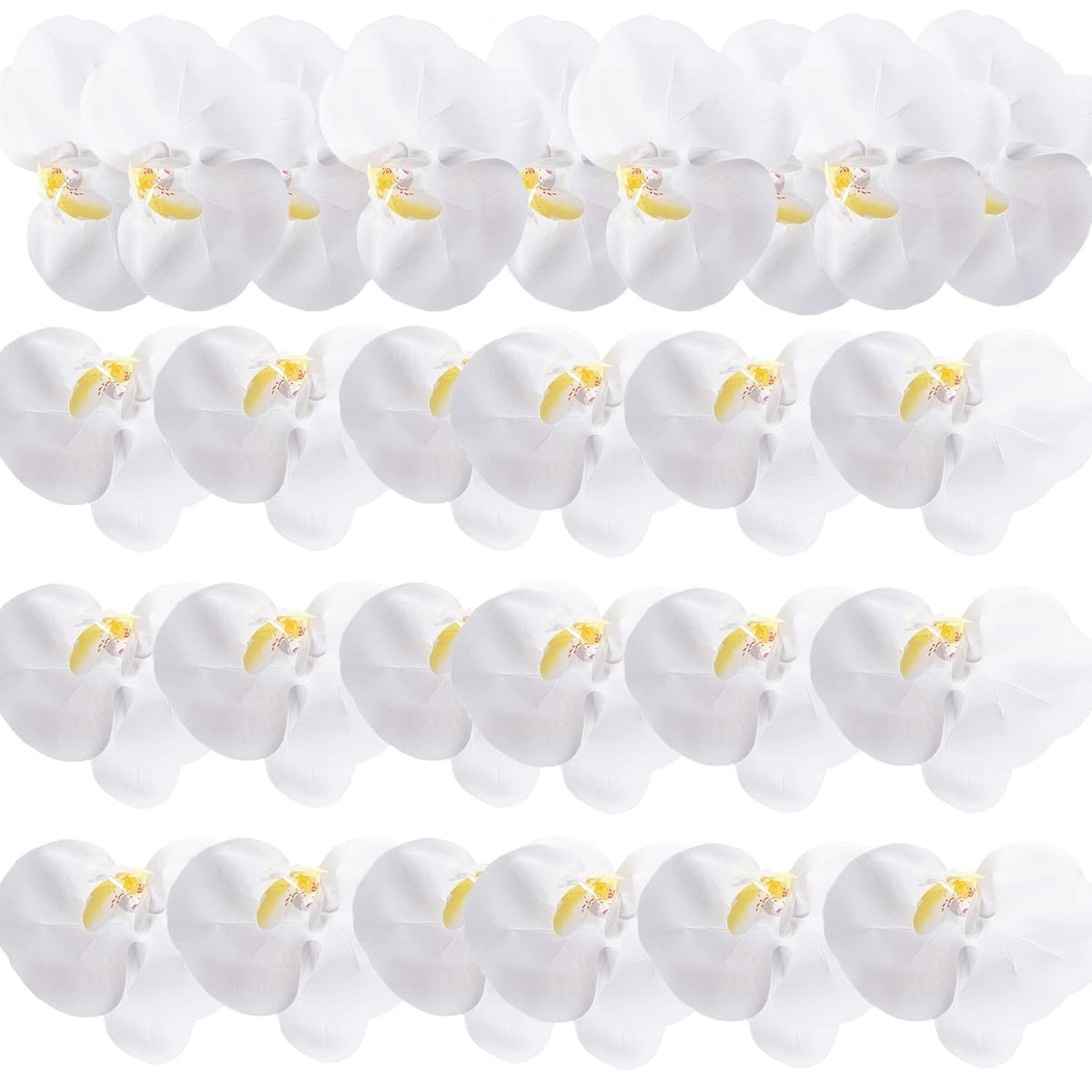 24 Pcs Orchid Decorations Real Touch Pu Artificial Flowers Orchid Heads Fake Phalaenopsis Flower Heads For Diy Craft Home Wedding Decoration