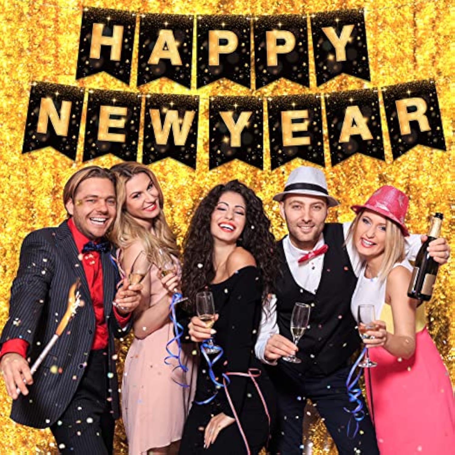 Happy New Year Banner 2026 10ft Party Backdrop No DIY