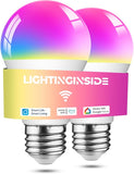 A19 Smart Light Bulbs 2 Pack 60W Equivalent 800LM WiFi Dimmable Alexa Google Assistant E26 No Hub