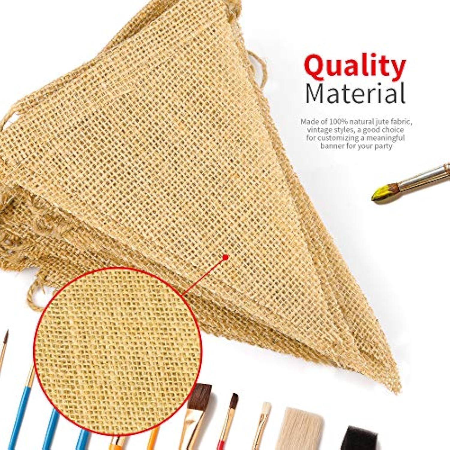 48 Pcs Burlap Banner, 36Ft Triangle Flag, Diy Decoration For Holidays, Wedding, Camping, Party, New Year Decorations, Merry Christmas Banner, Indoor Christmas Decoration