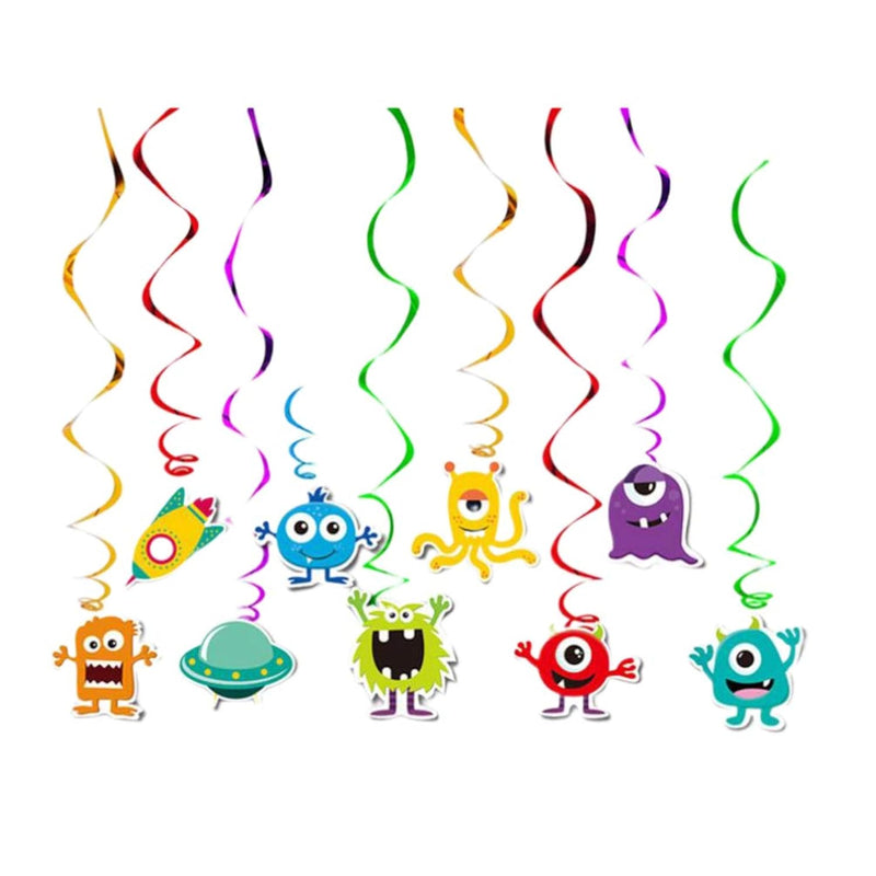 18Pcs Useful Cartoon Monster Creative Colorful Cute Spiral Pendants Ce