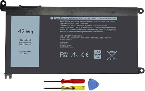 WDX0R Laptop Battery Replacement for Dell Inspiron 13 15 5000 7000 Series 42Wh