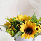 Potted Artificial Sunflowers Bonsai Silk Sunflower With Pot Fake Flower Arrangements For Home Office Restaurant Table Windowsill Decor