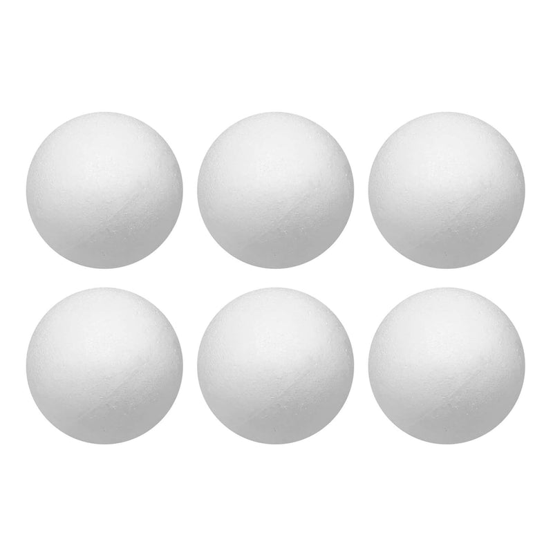 Craft Foam Balls 6 Inches Diameter 6-Pack, Smooth Polystyrene Round Foam Balls