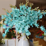10 Pack Artificial Orchid Flowers, Fake Dancing Lady Orchid Butterfly Flower For Wedding Home Office Party Hotel Restaurant Patio Or Yard Decoration (Blue)