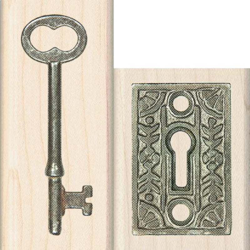 Wood Stamp Set, Lock 'N Key