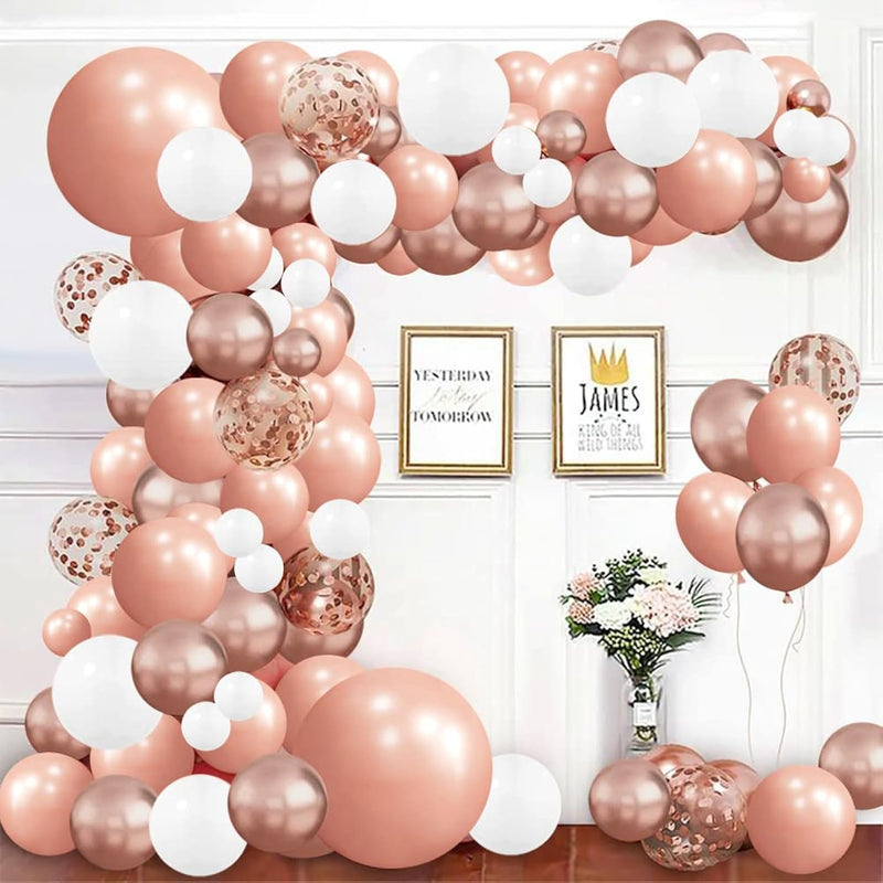 Rose Gold Balloon Arch Kit 135Pcs Rose Gold Balloons Arch Rose Gold Co