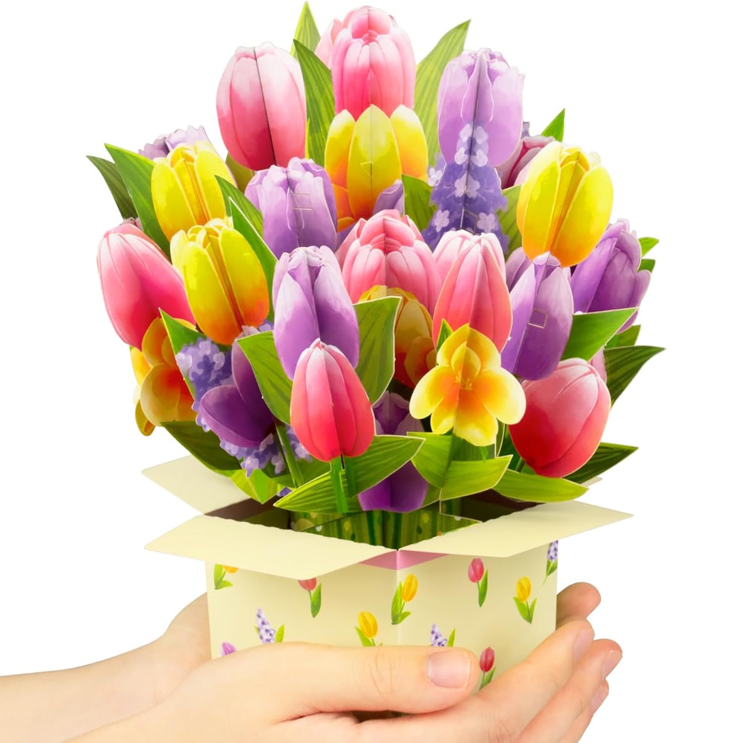 Pop Up Tulip Flower Bouquet Card Get Well Soon Cards 3D Pop Up Birthday Card Thinking Of You Greeting Card For Christmas Congratulations Gifts Includes Envelop