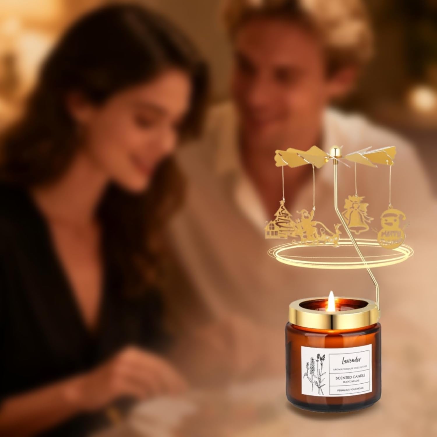 Unique Birthday Gifts For Women, Valentines Day Candles For Women, Rotatable Scented Candle For Anniversary,Mothers Day Gift From Daughter Son Sister (Christmas)