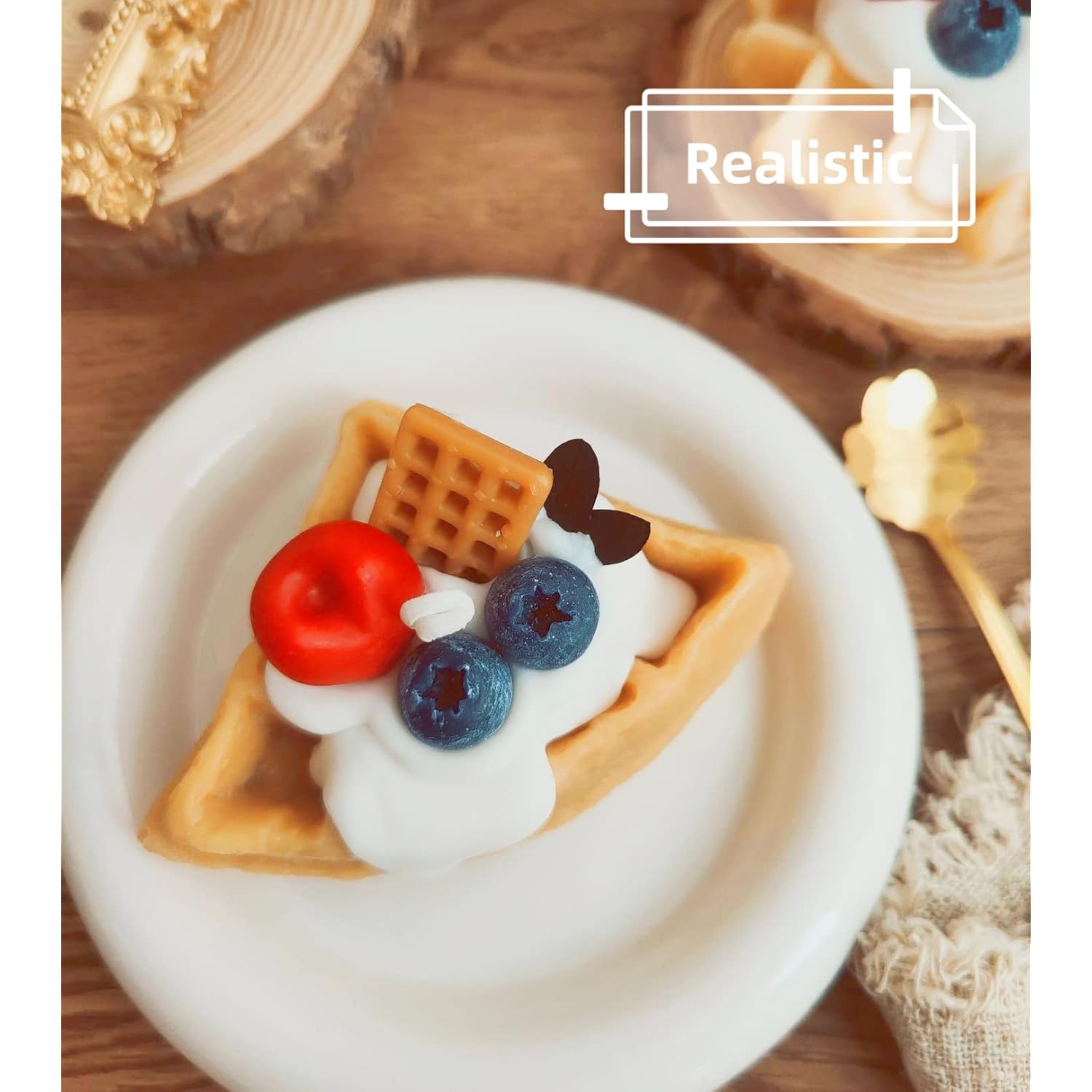 Lovely Chocolate Scented Waffle Food Shaped Decorative Candle