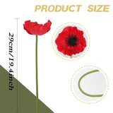 20Pcs Red Poppy Flowers Artificial 19.4" Pu Real Touch Faux Poppies Fake Flower Bulk For Wedding Bouquets Floral Arrangements Centerpiece Corsages Home Table Garden Party Decor(Red)