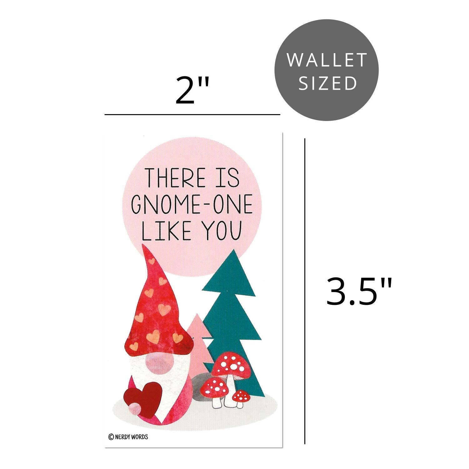Mini Gnome Valentines (Wallet-Sized Cards With Tiny Envelopes) For Valentine'S Day (Set Of 24)
