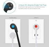Recessed Furniture Power Strip USB A 6FT Flush Mount Flat Plug Black