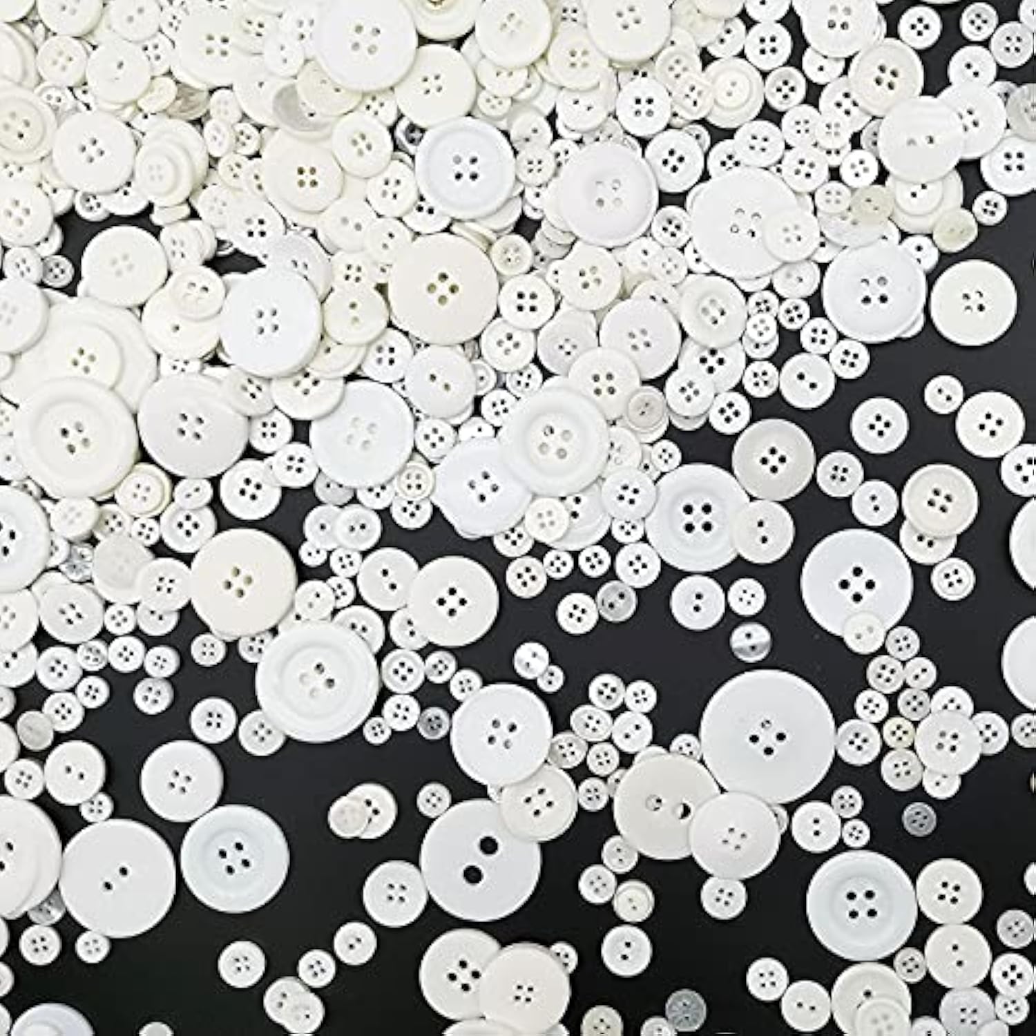 1600Pcs White Buttons For Crafts Assorted Sizes Button White In Bulk W
