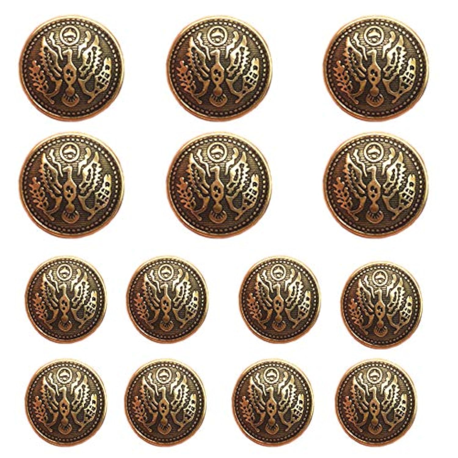 14Pcs Antique Gold Blazer Buttons For Men'S Suits Blazers Sport Coats