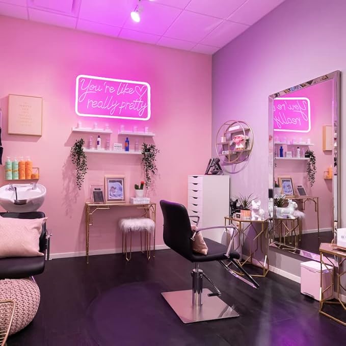 You’re Like Really Pretty Neon Sign Pink LED Aesthetic Wall Light Bedroom Salon Decor