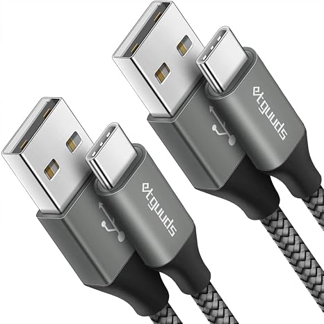 2 Pack 2FT USB A to USB C Fast Charging Cable for iPhone 17 16 15 Samsung Galaxy