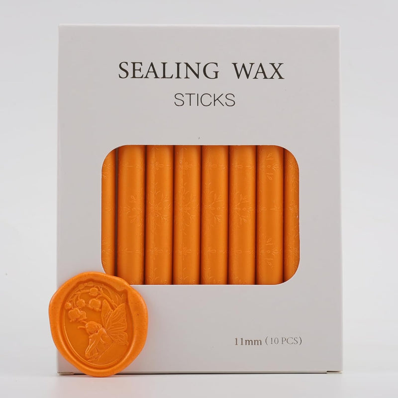 Orange Yellow Sealing Wax Sticks, 10 Pieces Glue Gun Wax Seal Sticks Wax Stick