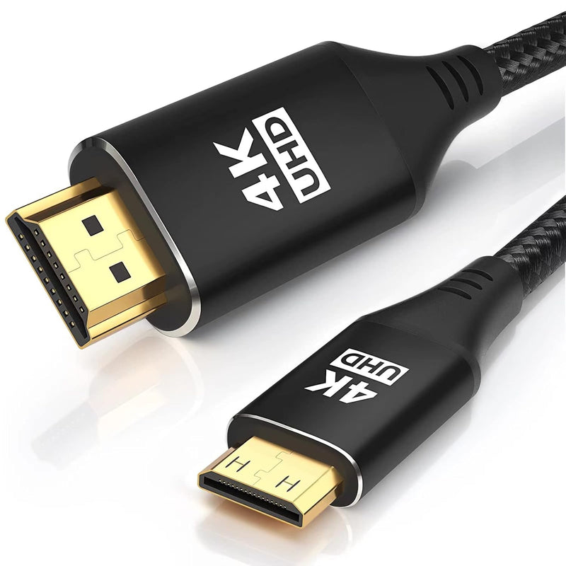 Mini Hdmi To Hdmi Cable 6Ft, [Aluminum Shell, Braided] High Speed 4K 60Hz Hdmi