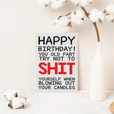 Funny Birthday Cards For Women Men, Rude Birthday Card Gift For Nan Grandad Mom Dad, 50Th 60Th 70Th 80Th Birthday Card For Him Her, Happy Birthday Card Dad Mom