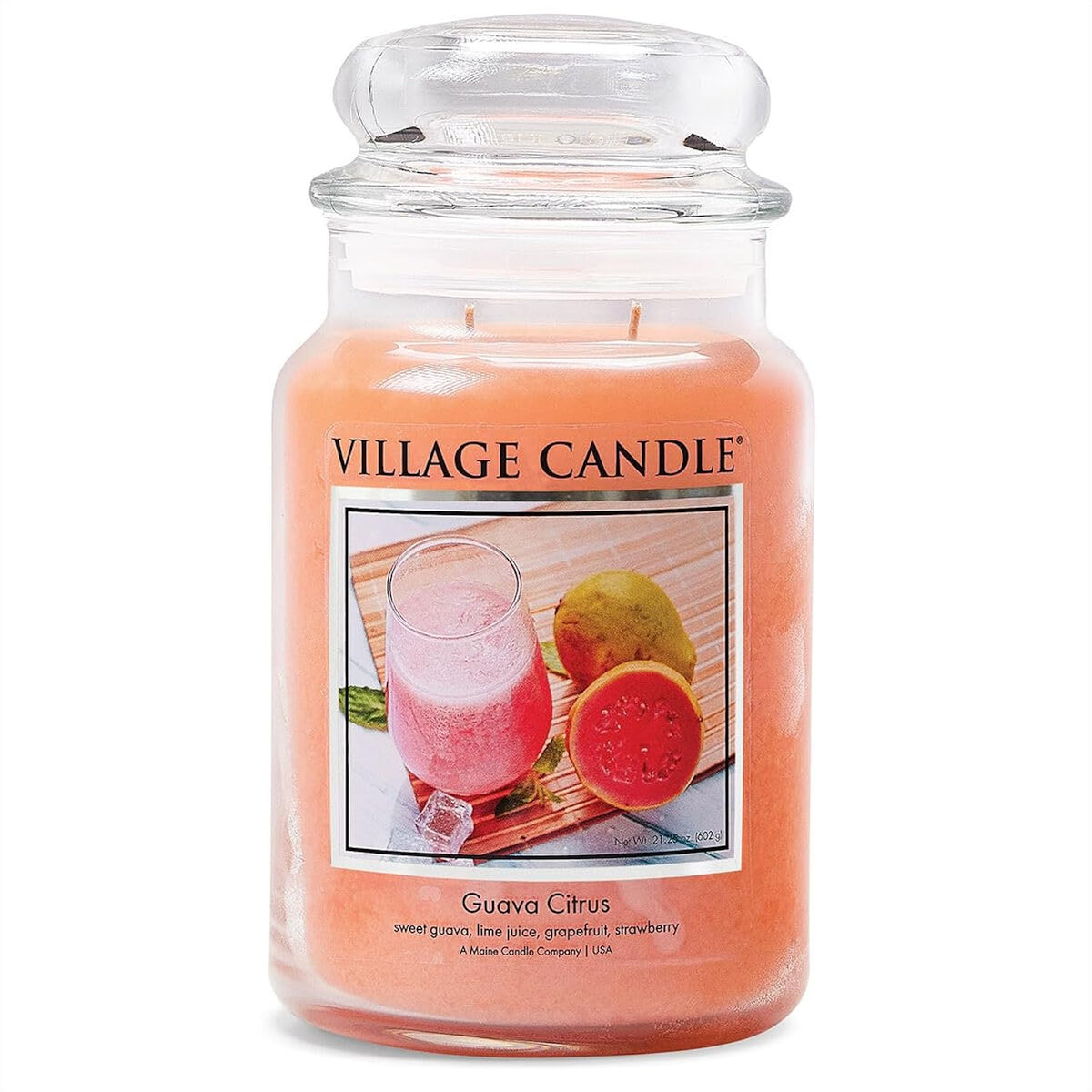 Guava Citrus, Large Glass Apothecary, Jar Scented Candle, 21.25Oz