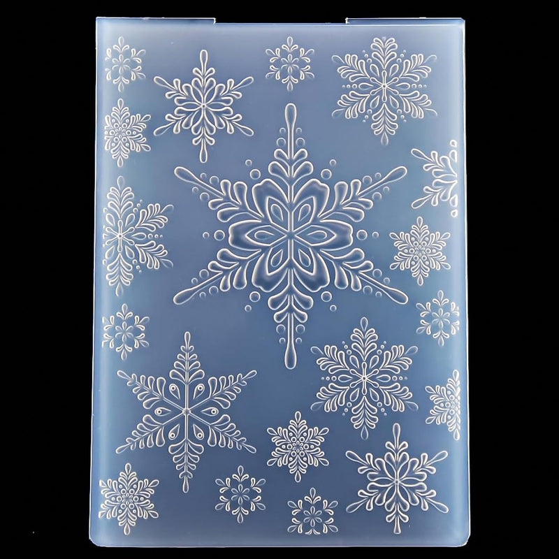 3D Merry Christmas Snowflake Background Plastic Embossing Folders For Card Mak