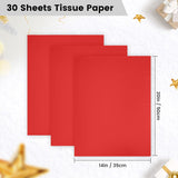 Red Tissue Paper For Gift Bags - 30 Sheets Of Red Wrapping Tissue Paper Bulk Packaging Paper For Weddings Birthday Diy Project Christmas Gift Wrapping Crafts Decor (14 X 20 Inch)