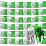 6 Pack 10 Ft Silver Green Foil Fringe Garland Metallic Streamers Tinsel Banner Wall Hanging Garland Backdrop For Parade Floats, Halloween, Christmas, Thanksgiving, New Year Party Decorations