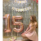 40-Inch Rose Gold Number 5 Foil Balloon for Birthday and Anniversary Parties