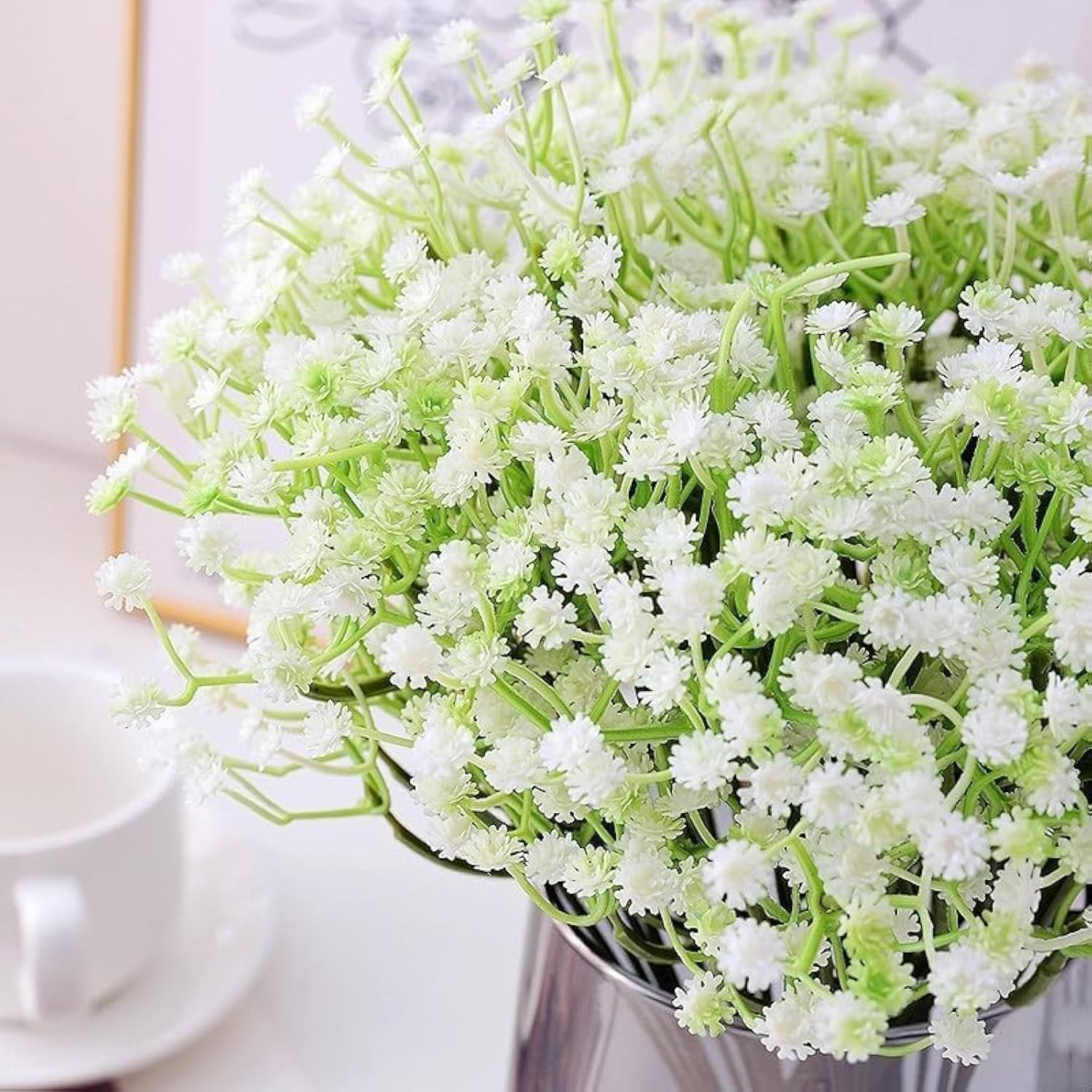 120 Pcs Baby Breath Artificial Flowers Bulk?White Artificial Flowers Artificial Baby Breath Gypsophila Flowers Para Decoracion For Wedding Party Home Decoration (120 Pcs)