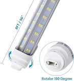 10 Pack 8FT R17D HO LED Tube Lights 100W 14500LM 6000K Cold White V Shaped Fluorescent Replacement