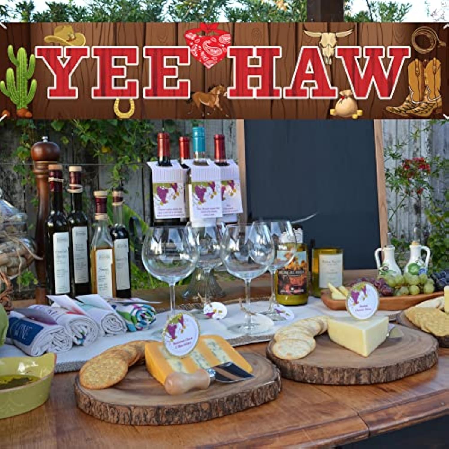 Western Yee Haw Banner - Cowboy Theme Birthday Party Supplies, Wild West Party Decor & Photo Booth Props For Indoor/Outdoor
