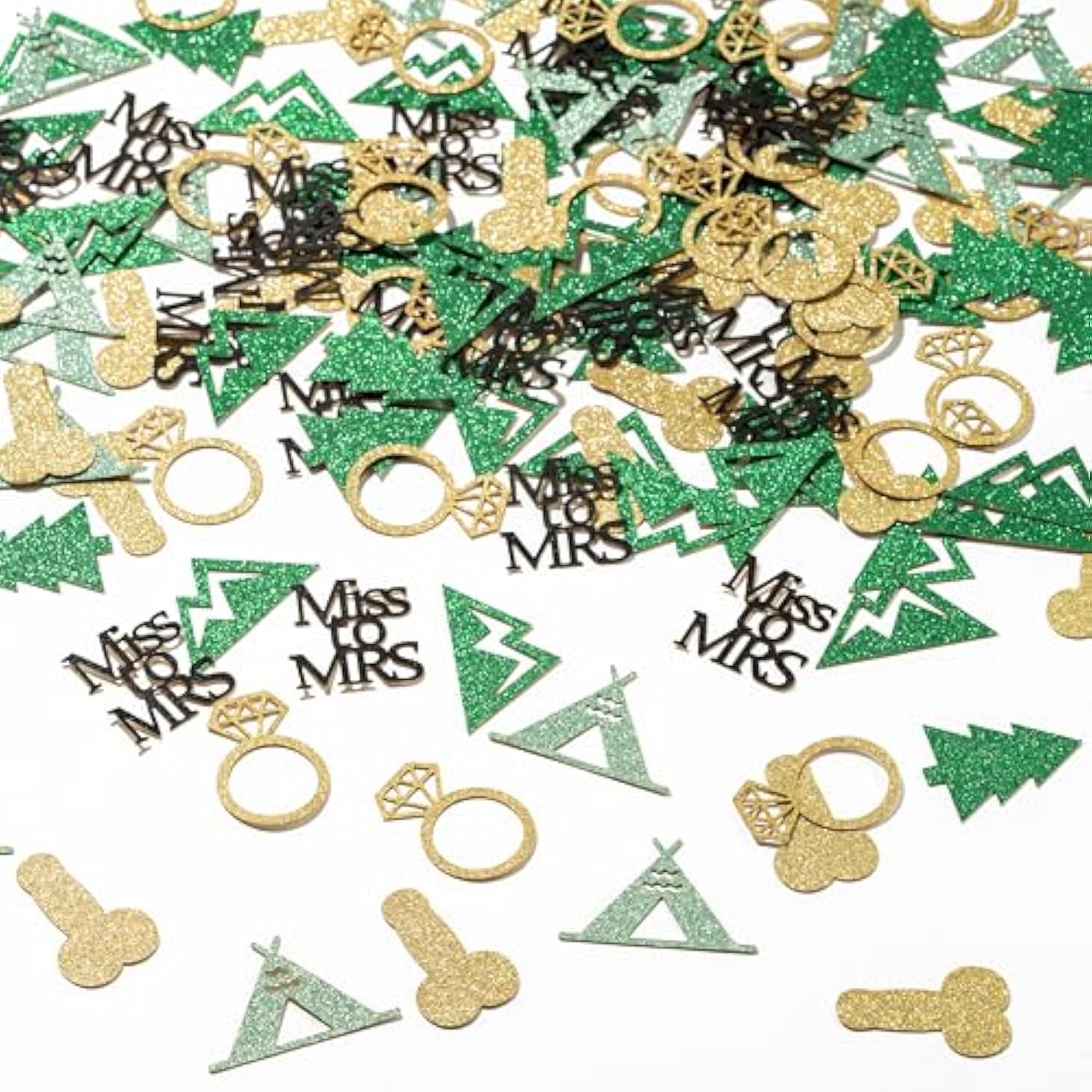 300 Pc Camp Bachelorette Table Confetti Gold Glitter Miss To Mrs & Tent Decor