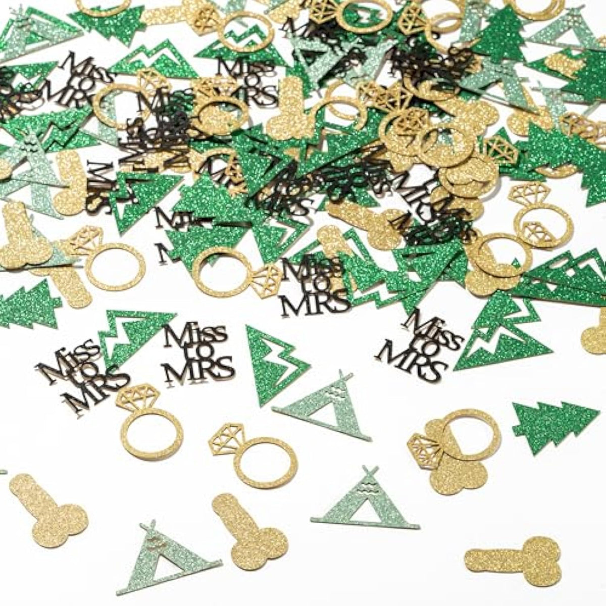 300 Pc Camp Bachelorette Table Confetti Gold Glitter Miss To Mrs & Tent Decor