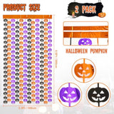 2 Pack Halloween Foil Fringe Curtains Backdrop Orange Purple Black Pumpkin Decor
