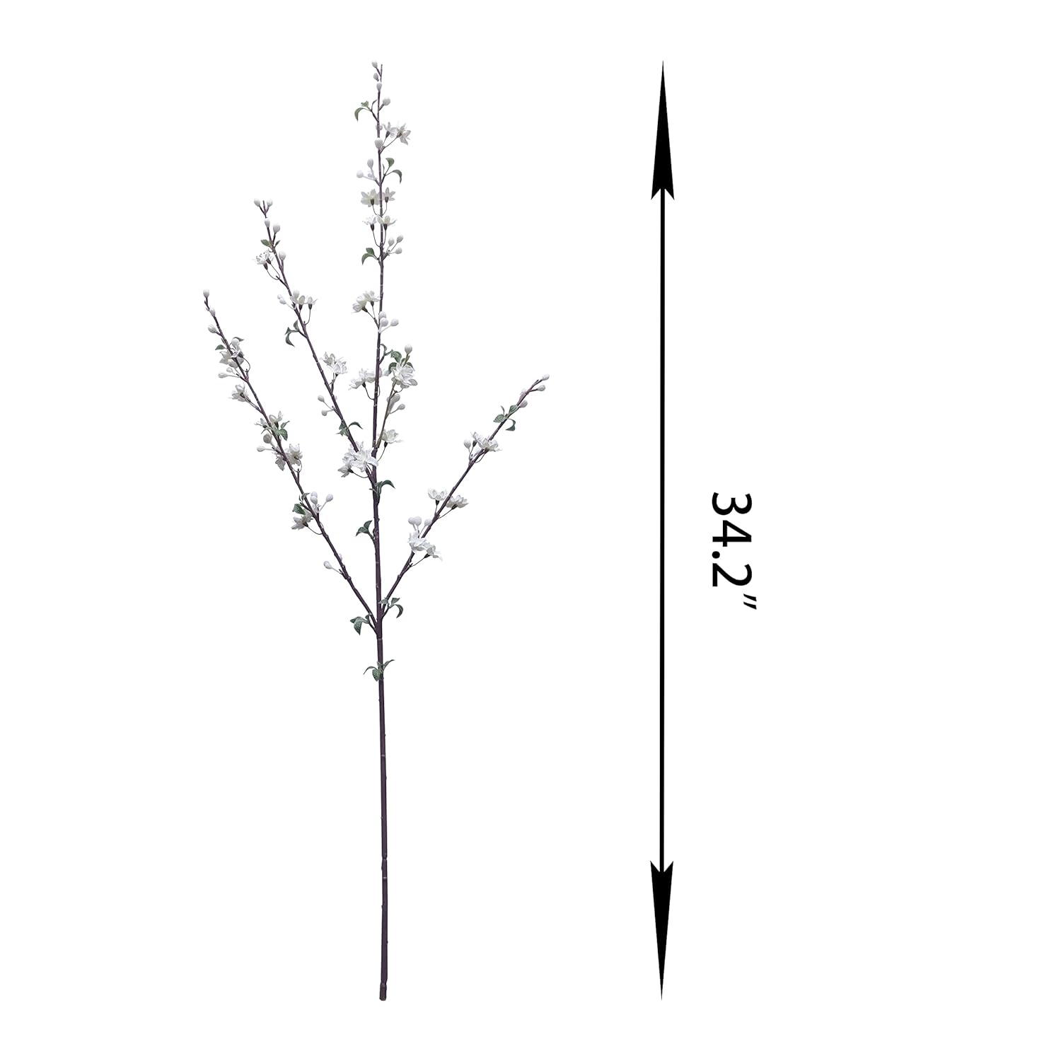 Artificial Plum Blossom Flowers,6 Pcs Faux Branches For Vase,Artificial Cherry Blossom Branches For Table Accessories Party Beach Theme Office Home Decor (White)…