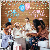 70.8×43.3″ Gender Reveal Backdrop – Pink & Blue “Boy or Girl” Banner