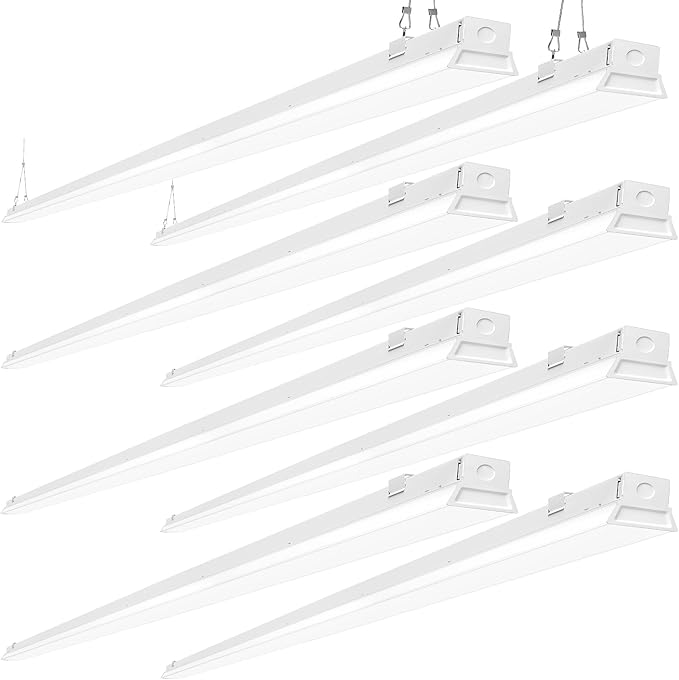 8 Pack 8FT LED Shop Light Fixtures 110W 12200LM 6000K Linkable Linear Lights for Garage Warehouse