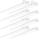 8 Pack 8FT LED Shop Light Fixtures 110W 12200LM 6000K Linkable Linear Lights for Garage Warehouse