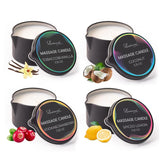 Massage Candles For Body Therapy-Natural Soybean Wax Low Temp Massage Oil Candles For Skin Care-Body Lotion Candle Romantic Gift Set Of 4 Pcs 13.4 Oz