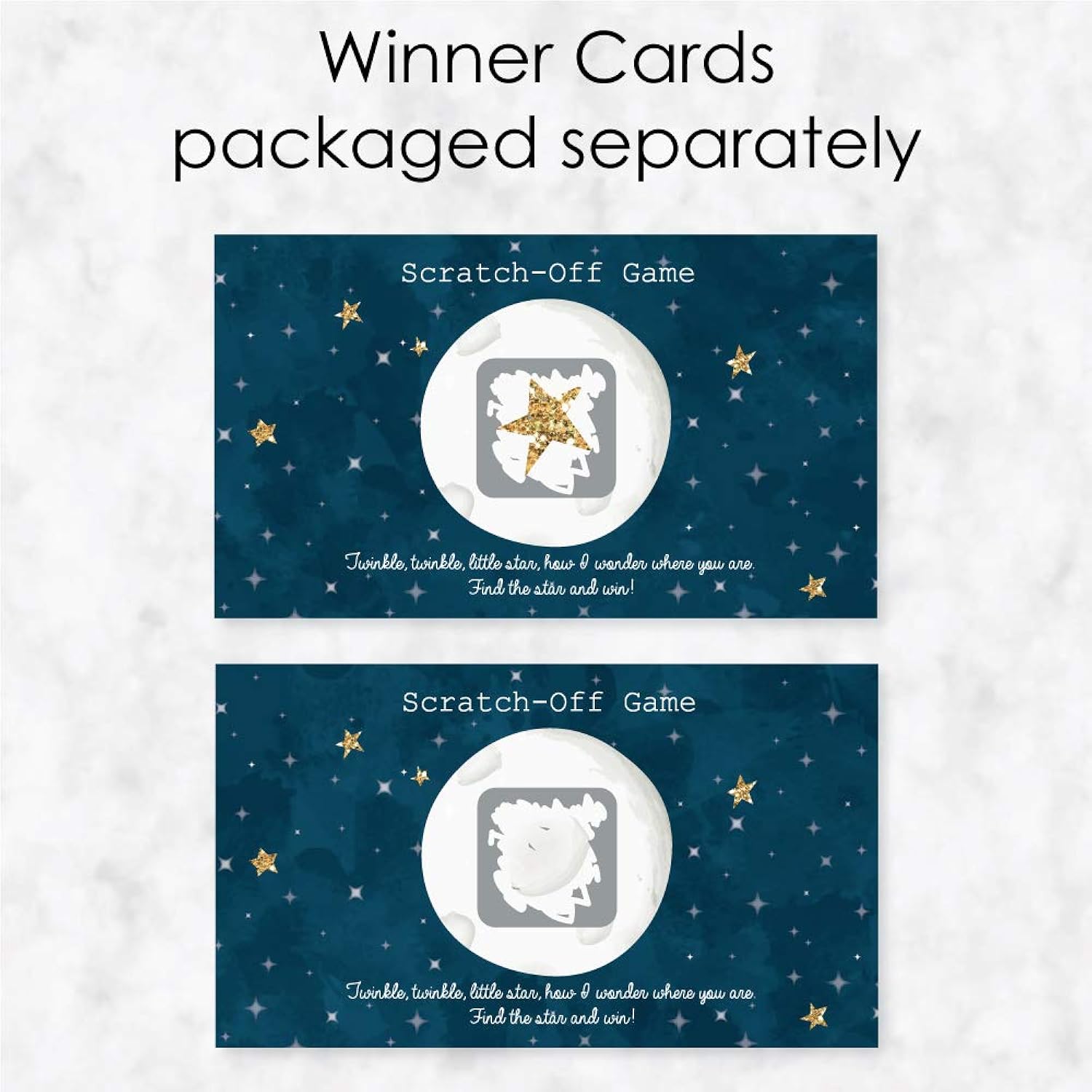 Big Dot of Happiness Twinkle Twinkle Little Star - Baby Shower or Birthday Party Game Scratch Off Cards - 22 Count