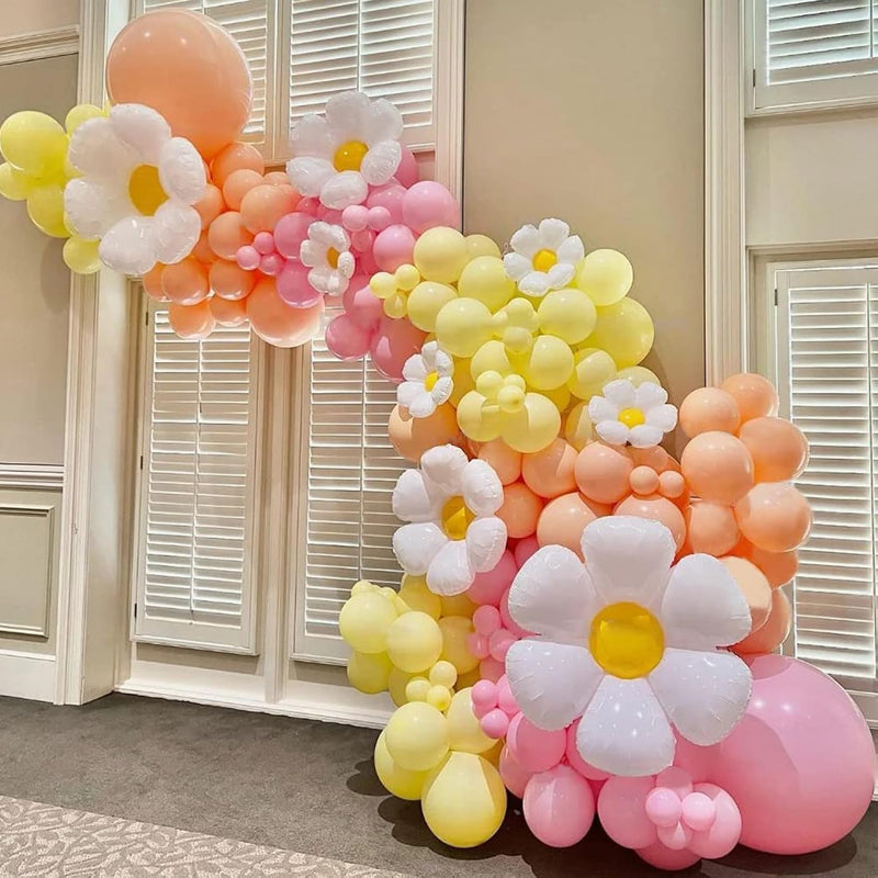 Daisy Balloon Garland Arch Kit Macaron Pink Yellow Orange Balloons Gar