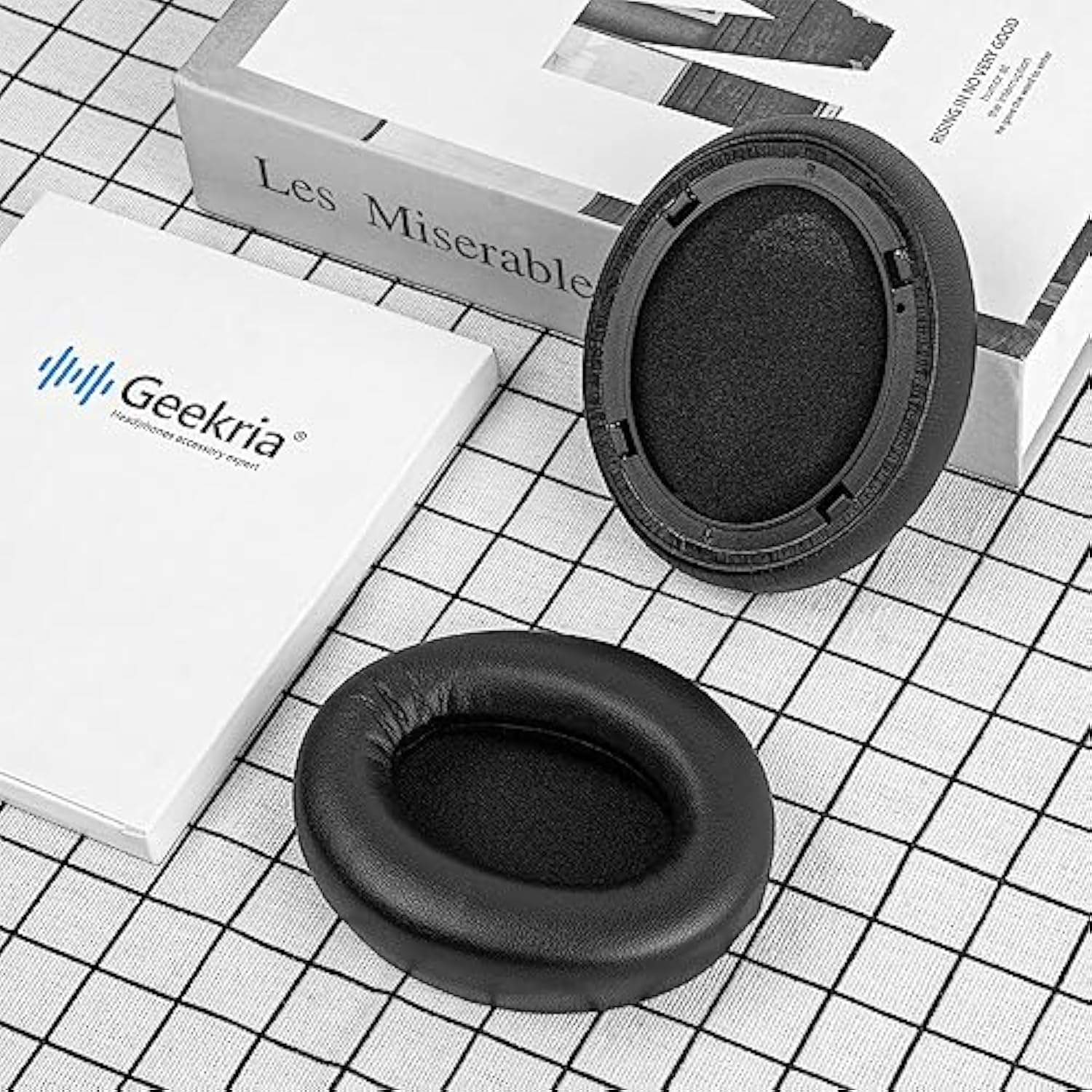 Geekria QuickFit Replacement Ear Pads for Panasonic RP-HD600N, HD605N, HD805N Headphones, Ear Cushions (Black)