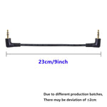 3.5Mm Stereo Audio Cable, (2-Pack) Gold Plated 90 Degree Right & Left Angled 3.5Mm Male To Male Stereo Audio Cable For Smartphones, Tablets, Media Players(3-P,9Inch)